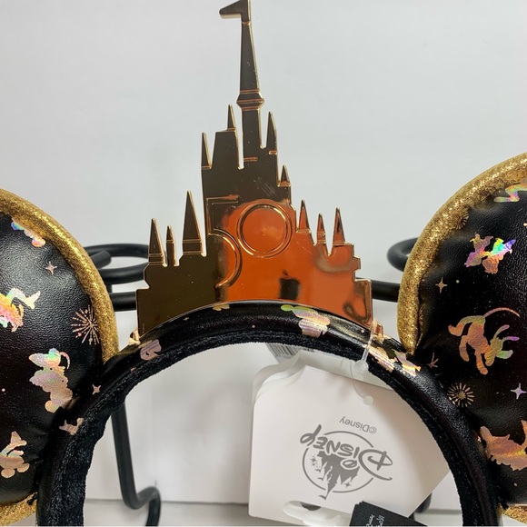 NWT. Disney 50th anniversary black and gold castle ears. Black with gold - Picture 4 of 9